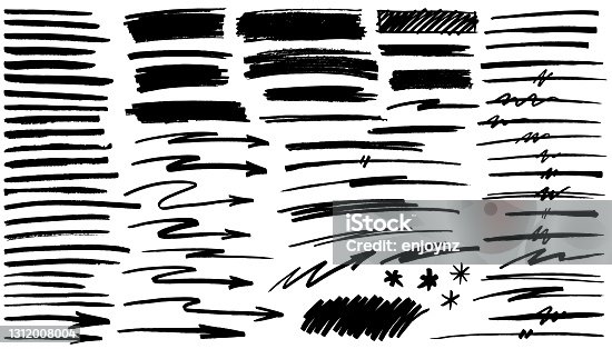 istock Black pen marker shapes 1312008004