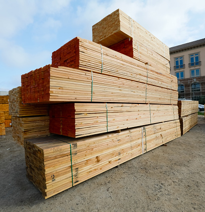 Wood at a construction site