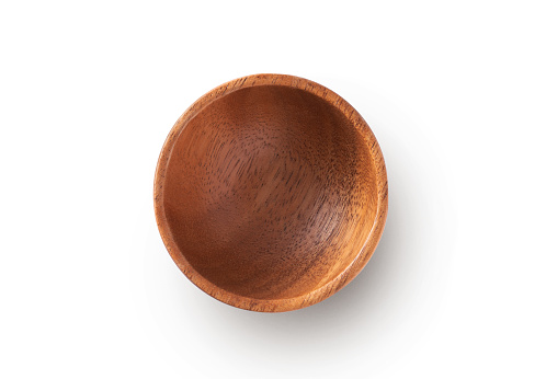 Empty Wooden Bowl with clipping path.