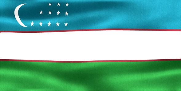 3D-Illustration of a Uzbekistan flag - realistic waving fabric flag.