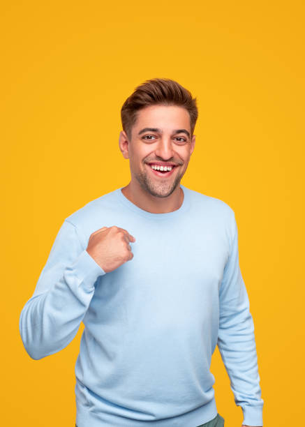 istock Excited guy pointing at self with finger 1312022148