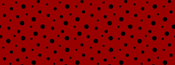 Ladybug seamless pattern. Black polka dot on red background. Retro design for scrapbooking paper, fabric, wallpaper. Vector illustration Ladybug seamless pattern. Black polka dot on red background. Retro design for scrapbooking paper, fabric, wallpaper. Vector illustration. ladybird book stock illustrations