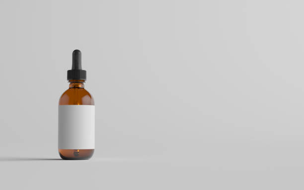 istock Amber Glass Dropper Bottle Mockup - One Bottle. Blank Label 1312022469