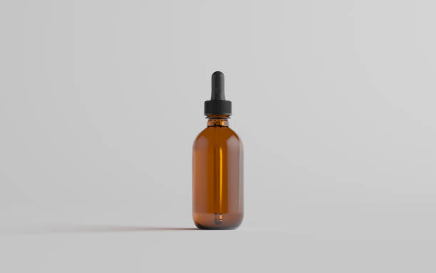 istock Amber Glass Dropper Bottle Mockup - One Bottle 1312022470