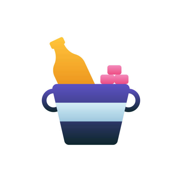 иллюстрация wine bucket vector flat gradient icon style. файл eps 10 - barware stock illustrations
