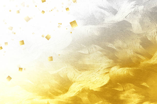 abstract background of gold and silver - silver paper imagens e fotografias de stock