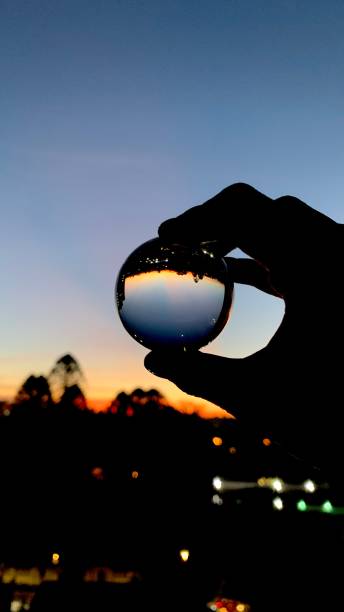 istock Skyline through a glass ball 1312035390
