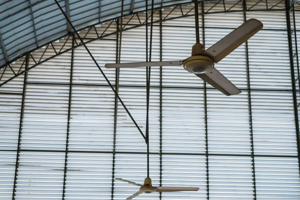 istock Electric ceiling fan in the gym hall. 1312040749