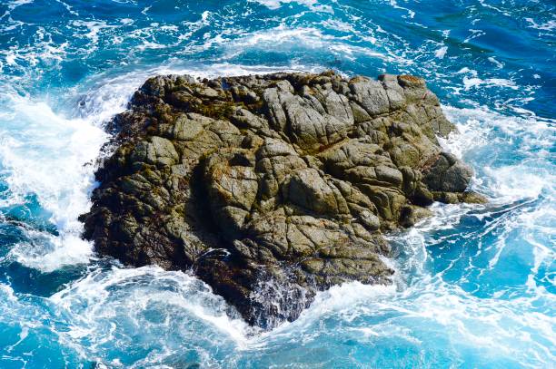 Waves and cliffs along the Pacific Ocean in Big Sur