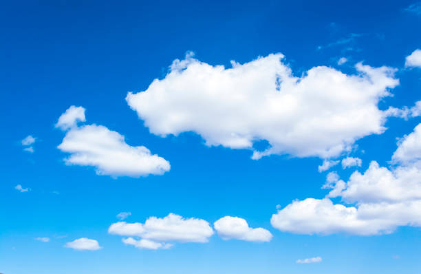 istock The vast blue sky and small white clouds formed by fresh air on a sunny day. 1312043430