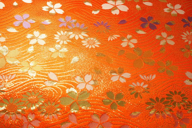 Japanese pattern of cherry blossoms, traditional Japanese textile