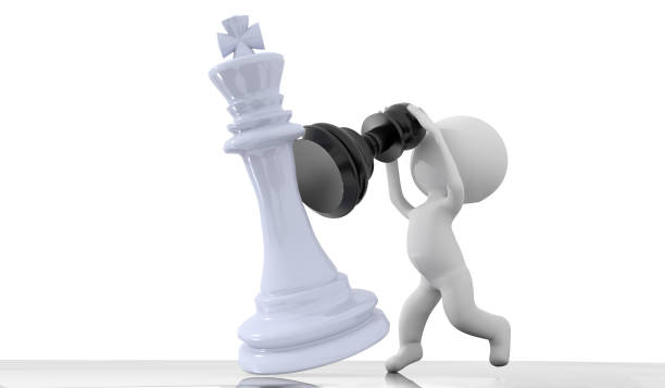 istock battle winner human 3d drpops king  with black pawn and winning the game chess tactic strategy background  prepeare next move - 3d renderin 1312049933