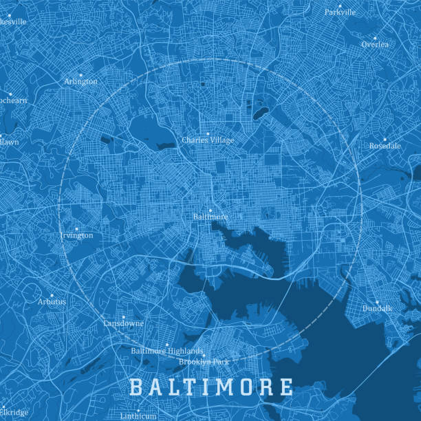 Baltimore MD City Vector Road Map Blue Text Baltimore MD City Vector Road Map Blue Text. All source data is in the public domain. U.S. Census Bureau Census Tiger. Used Layers: areawater, linearwater, roads. baltimore maryland stock illustrations