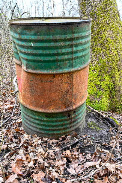 istock old rusty oil barrel dumped Swedish forest 1312058618