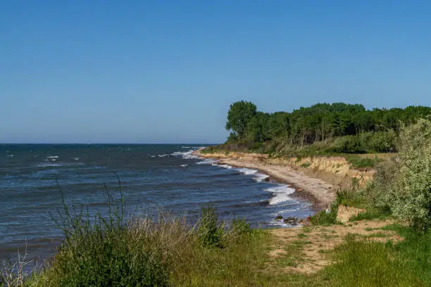 The baltic sea coast and the beach in Meschendorf, Mecklenburg-Western Pomerania, Germany