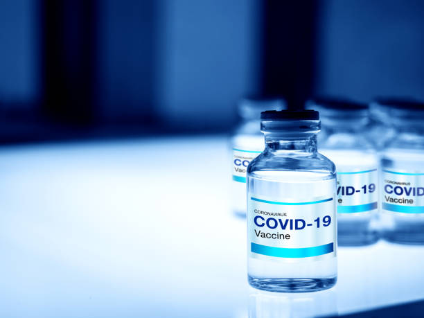 istock Covid-19 Coronavirus vaccine bottle with label. 1312062514