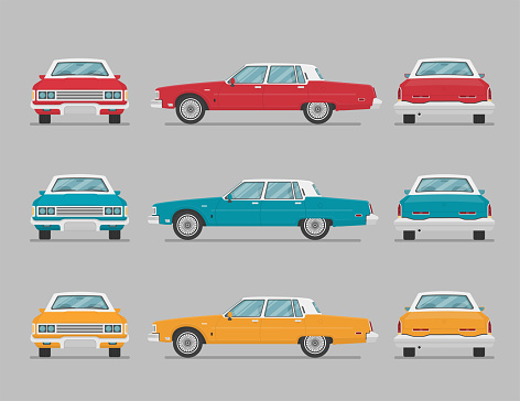 Сar From Different Sides Side View Front View Back View Top View Stock ...