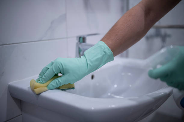 istock Cleaning the bathroom sink. 1312067029