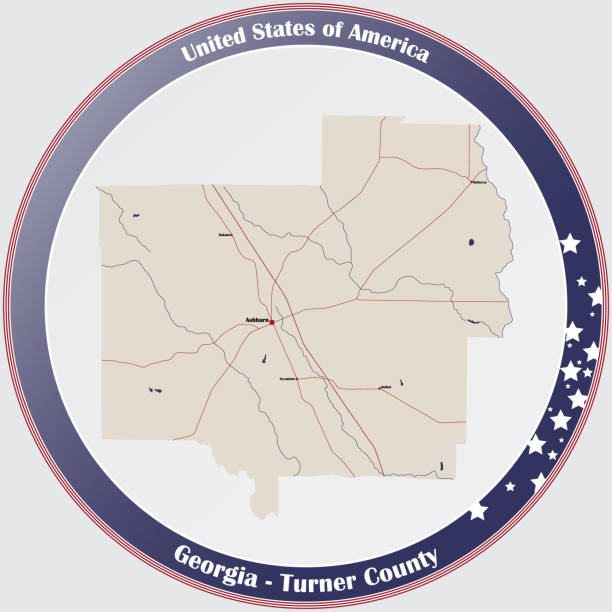 Map of Turner County in Georgia Large and detailed map of Turner county in Georgia, USA. ashburn virginia stock illustrations