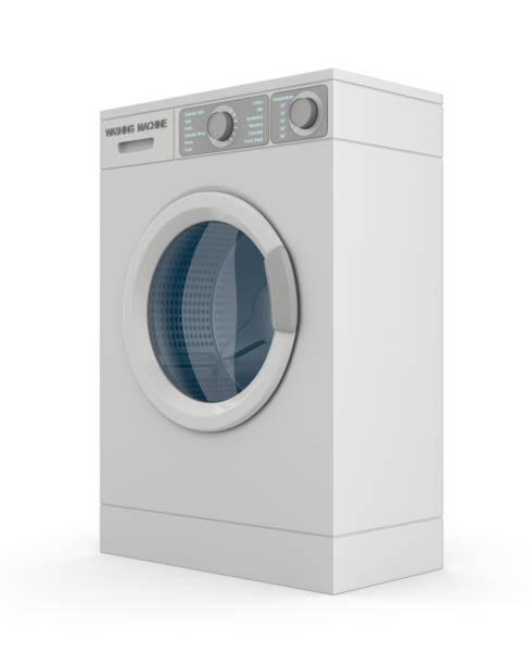 istock washing machine on white background. Isolated 3d illustration 1312070799