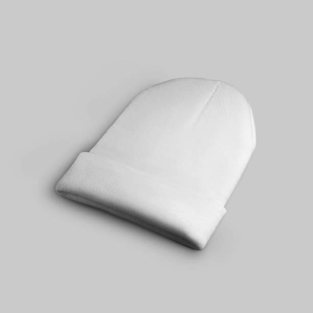 istock Beanie winter white hat mockup isolated on background 1312071408