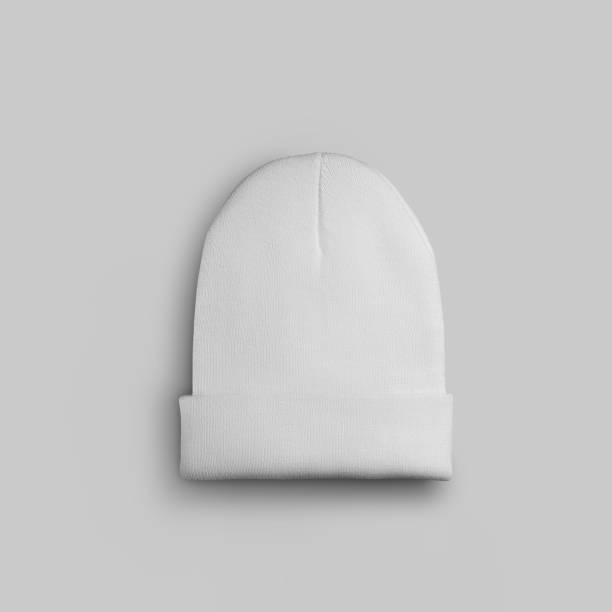 istock Beanie winter white hat mockup isolated on background 1312072000