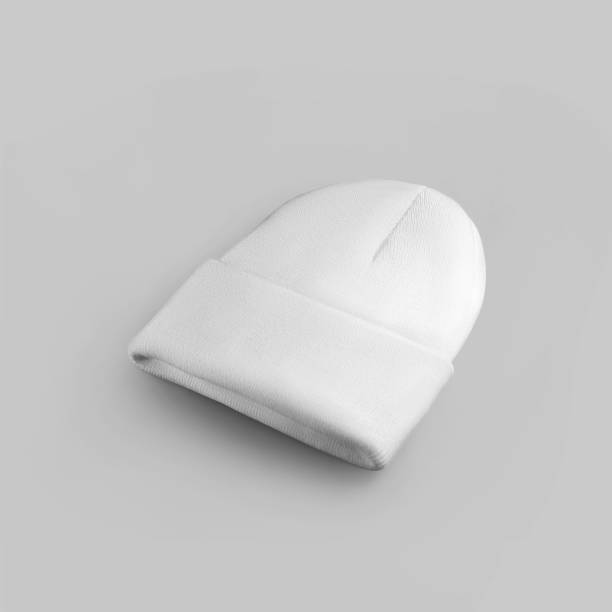 istock Beanie winter white hat mockup isolated on background 1312072039