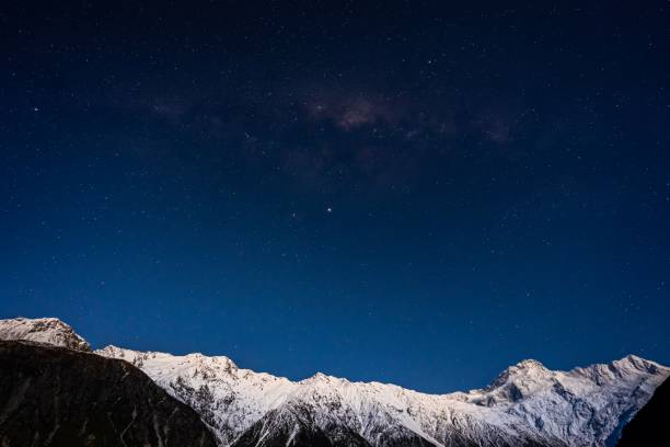 istock Starry night with Milky Way at Aoraki National Park 1312073236