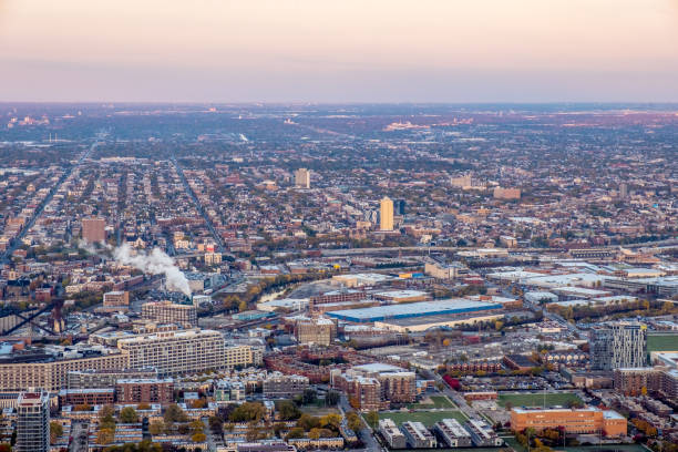 istock Chicago downtown aerial city view 1312075170