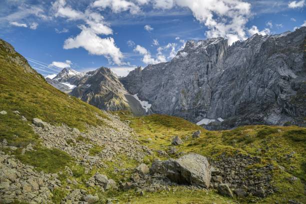 istock Autumn hike during sunny day in Swiss Alps 1312075557
