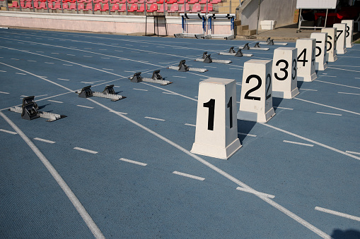 Track and field in stadium scene