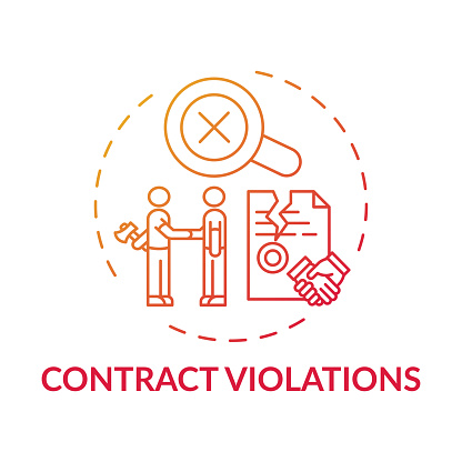 Contract violations concept icon. Consumer claim idea thin line illustration. Prejudice to consumer interests. Unfair contract terms. Customer legislation. Vector isolated outline RGB color drawing