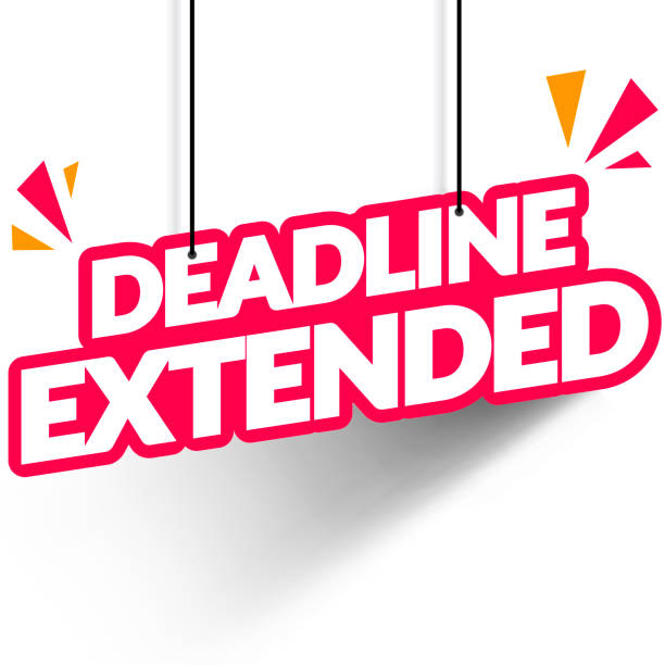 ilustraciones, imágenes clip art, dibujos animados e iconos de stock de ilustración vectorial etiqueta colgante moderna con texto extendido de fecha límite. - largo longitud