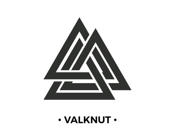 valknut ist ein nordisches symbol, eine verflechtung von drei welten. zeichen des gottes odin. nordische kultur. wikinger-symbol. valknut isoliert auf weißem hintergrund. vektor-illustration - ethereal spirituality concepts ancient stock-grafiken, -clipart, -cartoons und -symbole