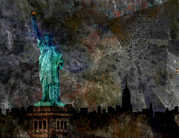 istock Liberty statue and New York panorama 1312100354