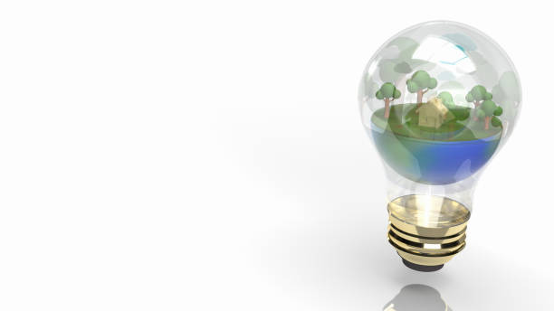 istock The earth in Light bulb for eco concept 3d rendering. 1312100484
