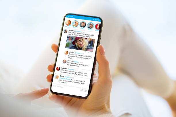 istock Woman using social media microblogging app on phone 1312102218