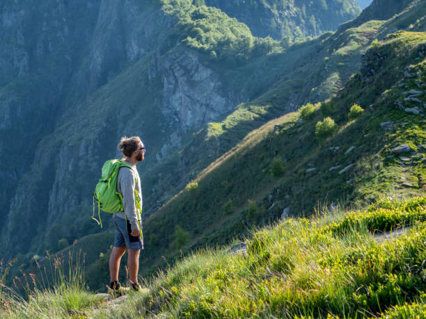 istock Male hiker in Springtime, mountain background 1312106395