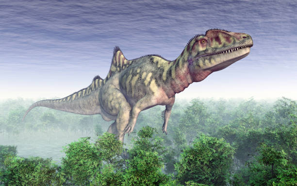 istock Dinosaur Concavenator in a rainforest 1312106640