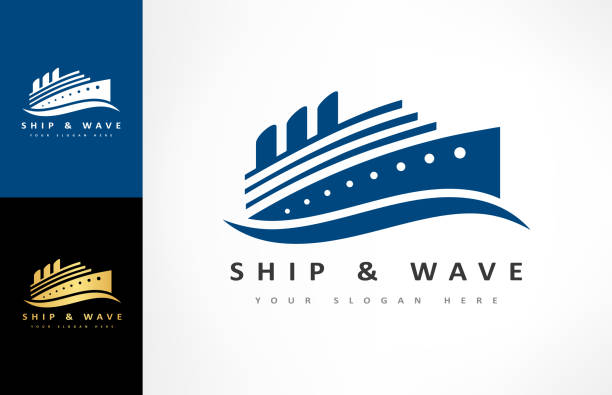 Ship on the sea vector. Ship and wave design. Ship on the sea vector. Ship and wave design. ferry stock illustrations