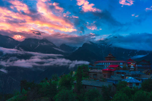 Kalpa (Himachal Pradesh) A beautiful location in himachal pradesh, India. lahaul and spiti district photos stock pictures, royalty-free photos & images