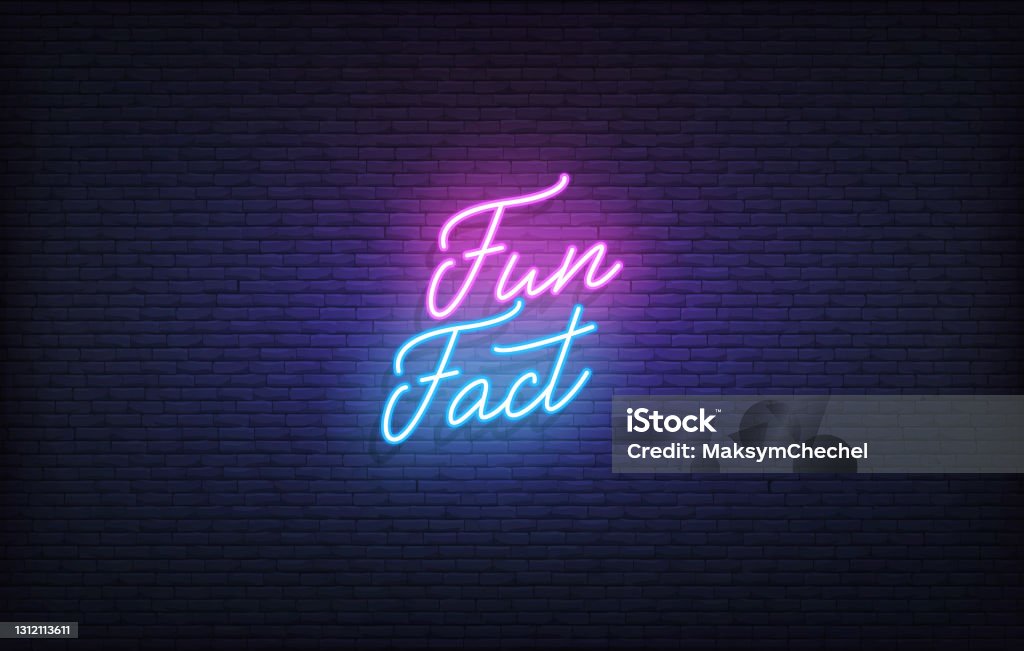 Fact Lettering Fun Fact Neon Sign Glowing Neon Lettering Fun Fact Template Stock ...