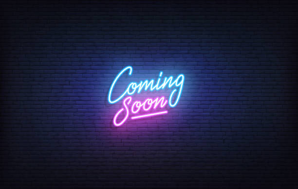istock Coming soon neon sign. Glowing neon lettering Coming Soon template. 1312113623