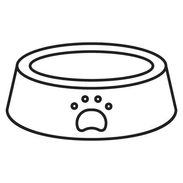 Vector illustration of Pet Food Empty Bowl Vector Icon Design