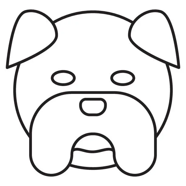 Vector illustration of bull dog face vector icon design