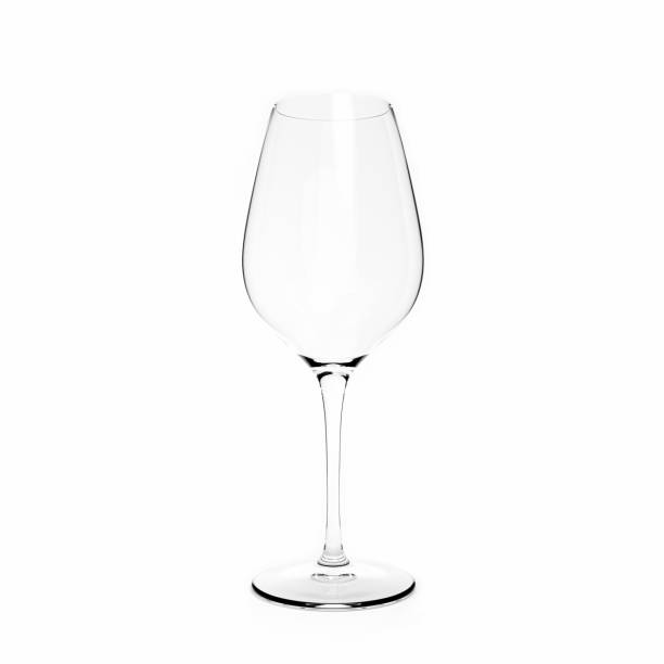 istock Empty tall clear wine glass.Isolated on white background.3D Rendering. 1312116558