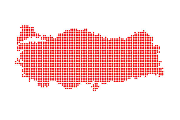 Dotted Style of red color Turkey map, white dotted USA map with shadows, vector, illustration, eps file Dotted Style of red color Turkey map, white dotted Turkey map with shadows, vector, illustration, eps file southern turkey stock illustrations