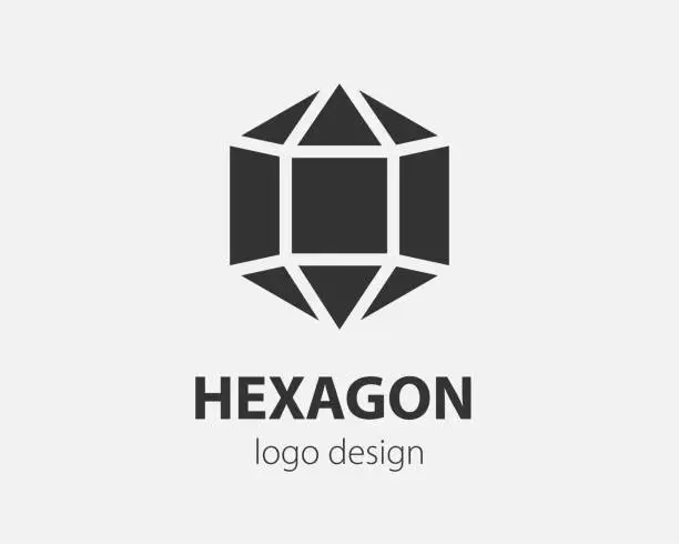 Vector illustration of Trend vector hexagon tech design. Technology icon for smart system, network application, crypto icon.