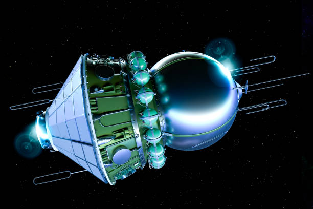 istock The Vostok spacecraft orbits the Earth. Man's first flight in low earth orbit. Inside the capsule Yuri Gagarin 1312122426