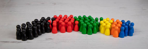 wooden figurines in the colors of German political parties wooden figurines in the colors of German political parties chancellor photos stock pictures, royalty-free photos & images